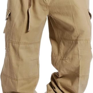 Baggy Cargo Pants Casual Loose Fit Elastic Waist Cotton image 1
