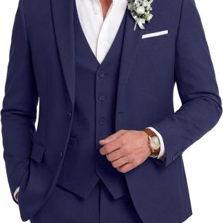 COOFANDY 3 Piece Linen Suits Casual Lightweight Blazer image 1