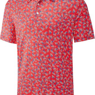 Golf Shirt Short Sleeve Dry Fit Print Moisture Wicking image 1