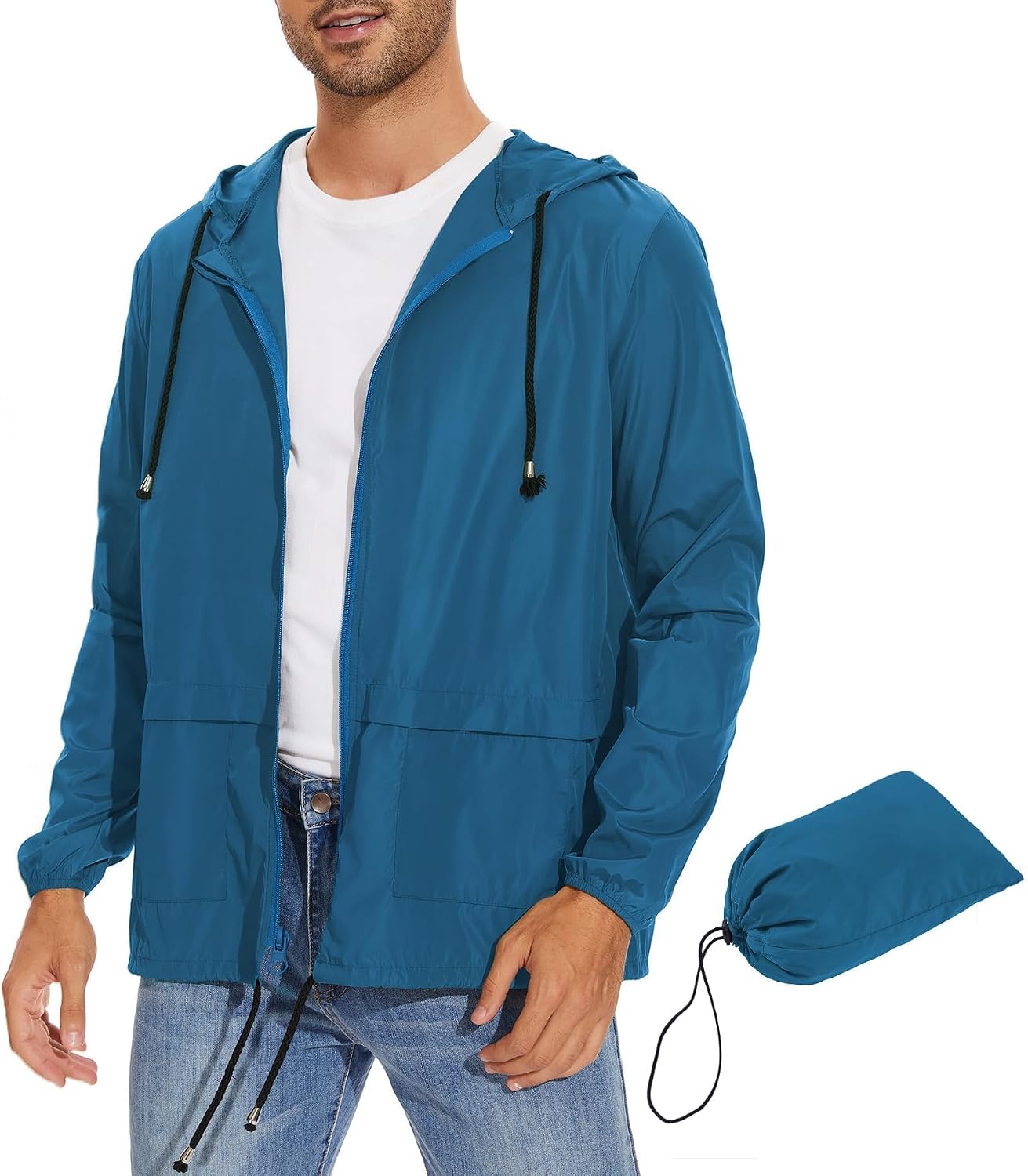 Zando Lightweight Rain Jacket Men Waterproof Hooded image 1