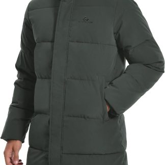 Long Winter Coat Hooded Waterproof Insulated Puffer Jacket image 1